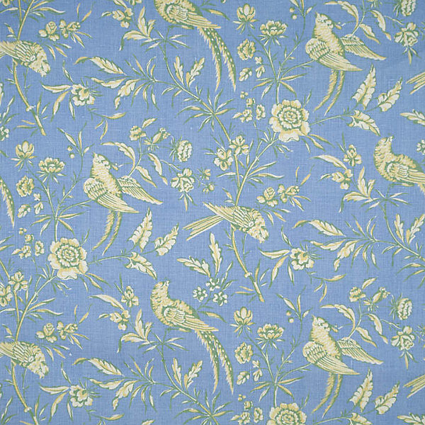 Aviary/Sky 16352-008 by Scalamandre Fabric 100% LINEN USA LIGHT DUTY Horizontal: 18" and Vertical: 26.25" 53" - Fabric Carolina -