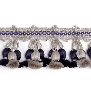 Newport Tassel Fringe - Silk/Taupe, Black & Grey Sc 0008Ft1103 by Scalamandre
 Trim