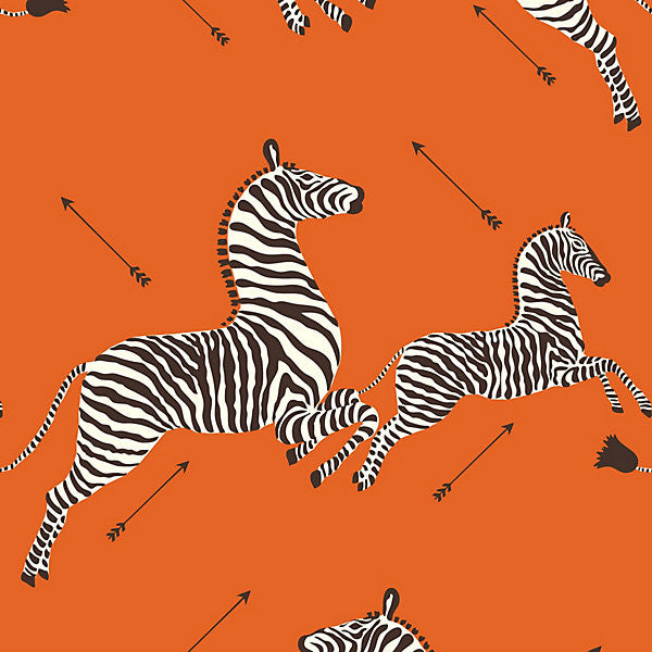 Zebras Orange by Scalamandre
 Wallcovering Scalamandre
 Wallcovering Zebras OrangeWallcovering USA </p><p>Repeat: H: 37.5", V: 26" 26" - Fabric Carolina -