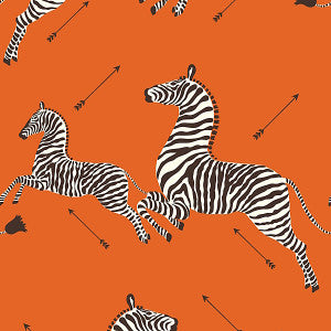 Zebras - Wallpaper/Orange Sc 0012Wp81388M by Scalamandre
 Wallpaper