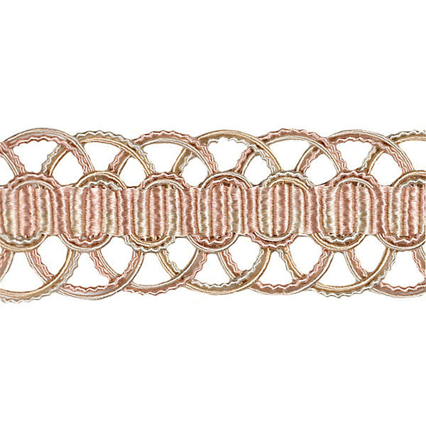 Le Mans/Pinks V875-014 by Scalamandre Trim Trim STOCKED AT 90% SILK;10% COTTON CHINA LIGHT DUTY Horizontal: and Vertical: 1.5" - Fabric Carolina -