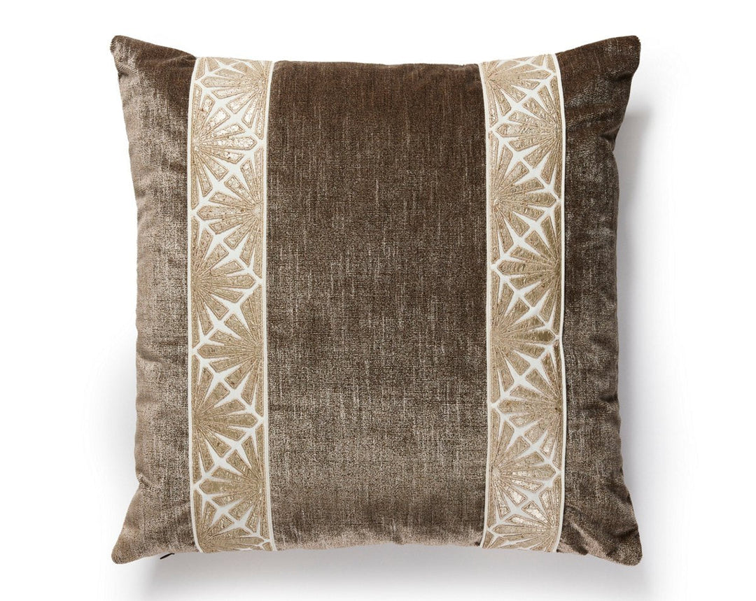 Milan/Supreme Velvet Pillow 22 X 22 - Antique / Walnut SCSDDTT33382772 by Scalamandre Designer Pillow