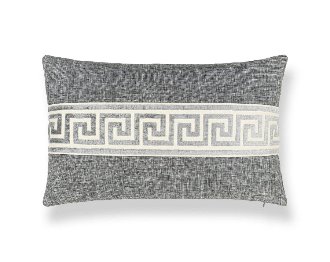Greek Key Pillow 22 X 14 - Stone SCLBDTT32793025 by Scalamandre Designer Pillow