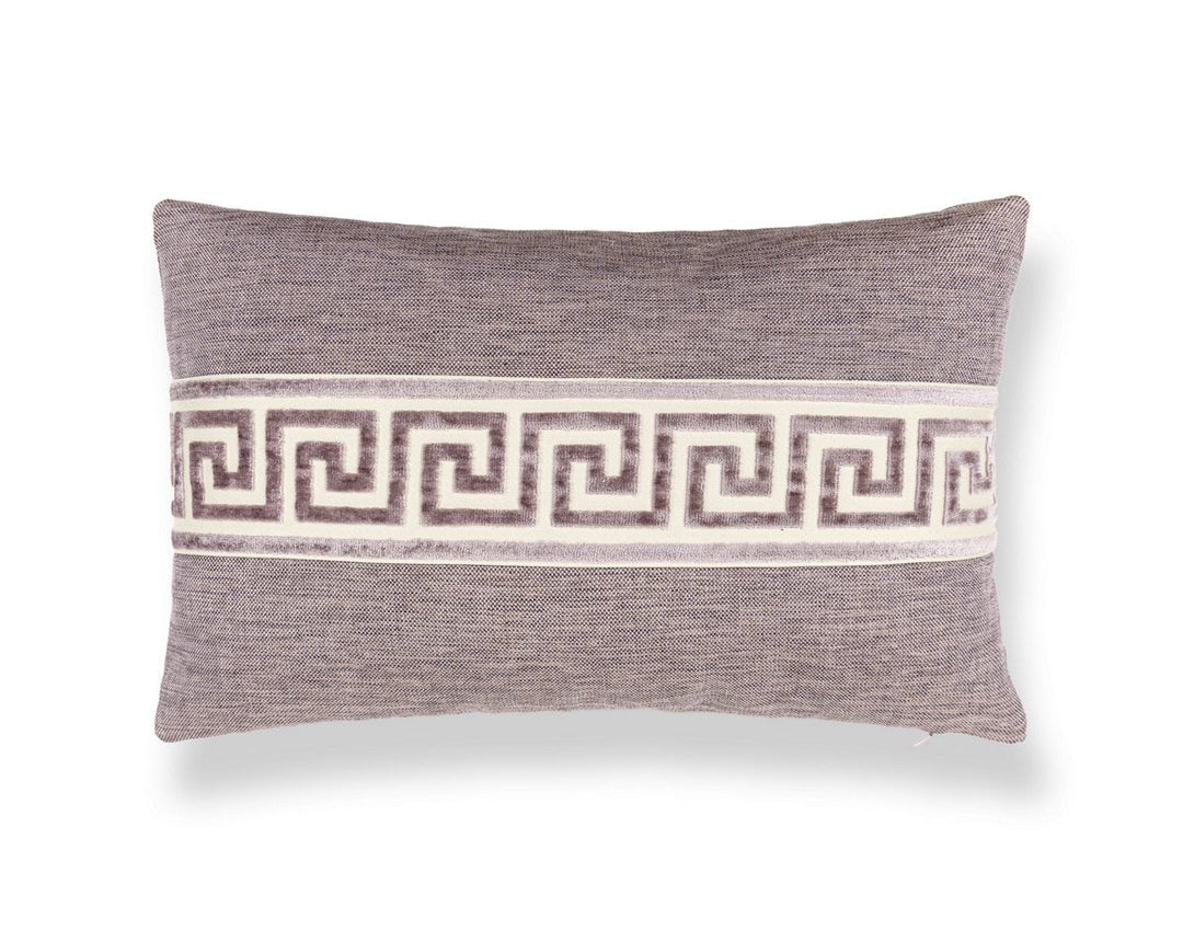 Greek Key Pillow 22 X 14 - Antique Heather SCLBDTT32794027 by Scalamandre Designer Pillow