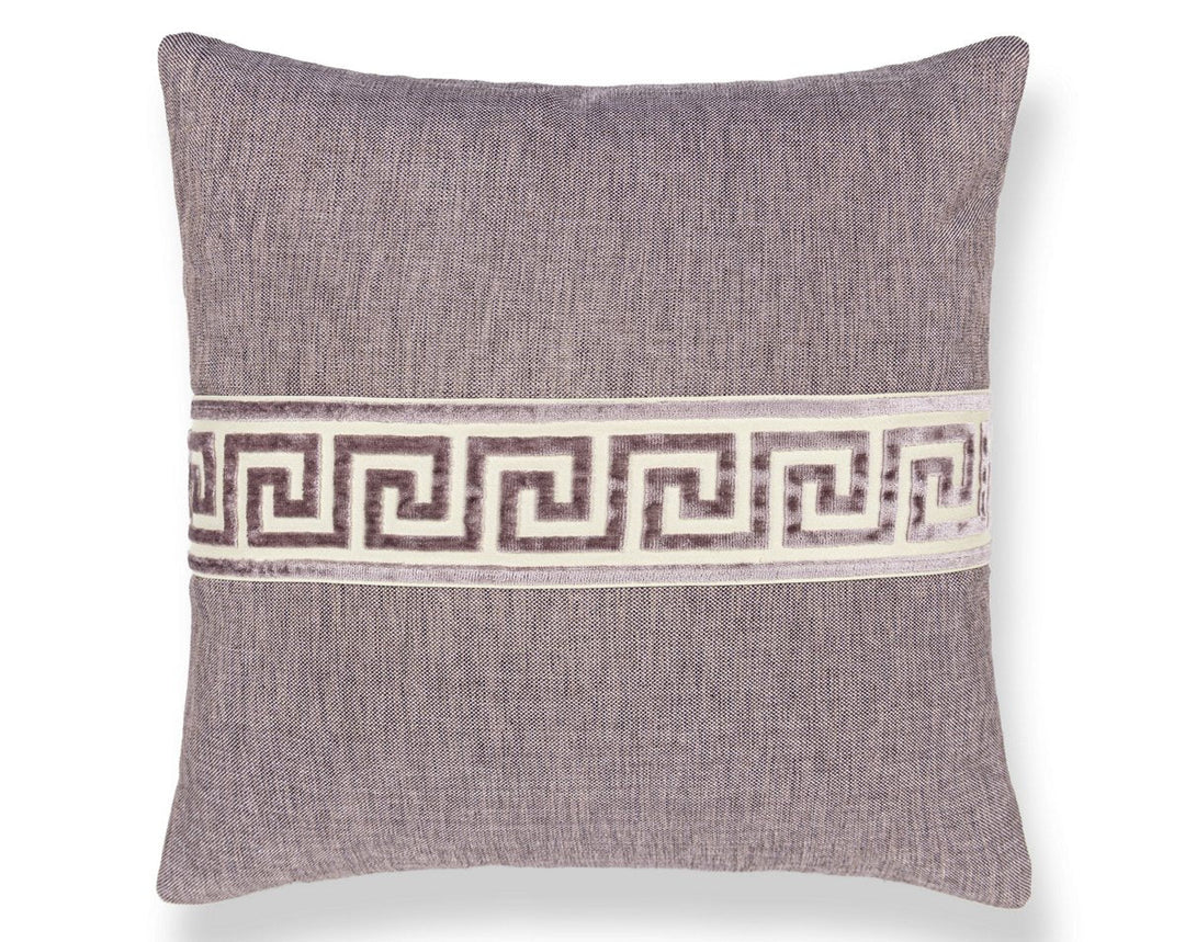 Greek Key Pillow 22 X 22 - Antique Heather SCSDDTT32794027 by Scalamandre Designer Pillow