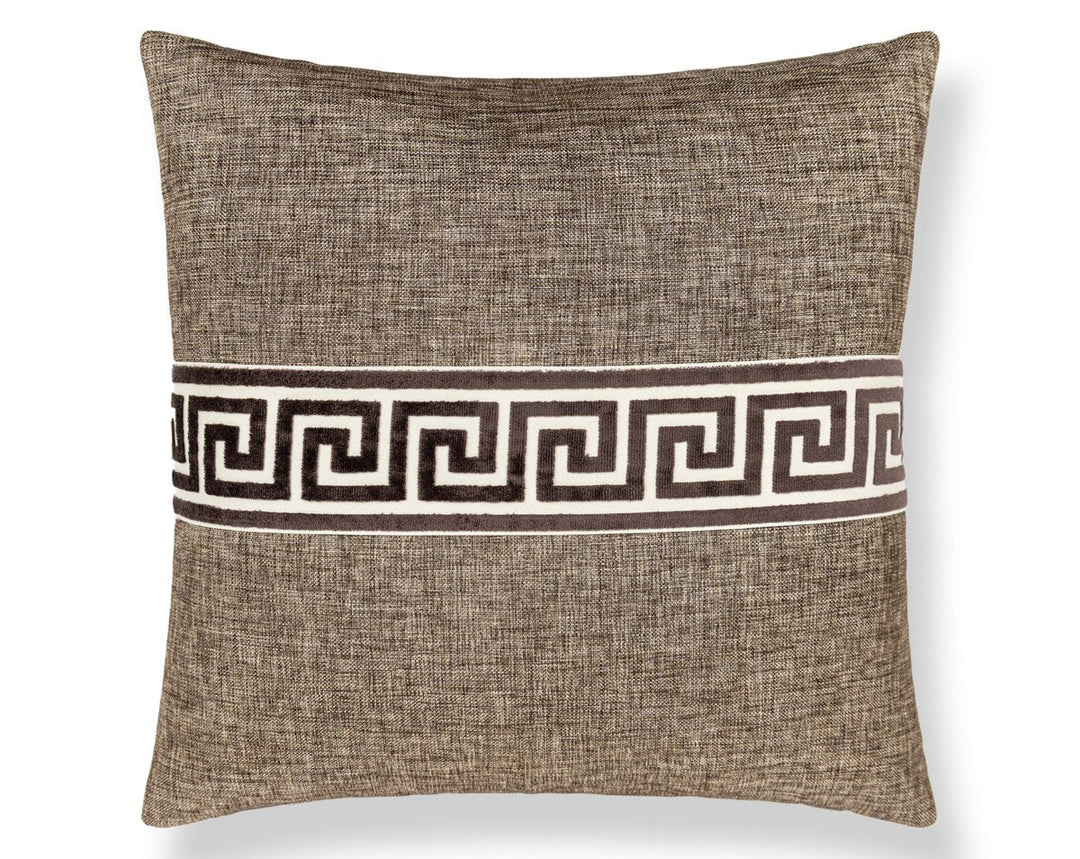 Greek Key Pillow 22 X 22 - Umber SCSDDTT32796038 by Scalamandre Designer Pillow