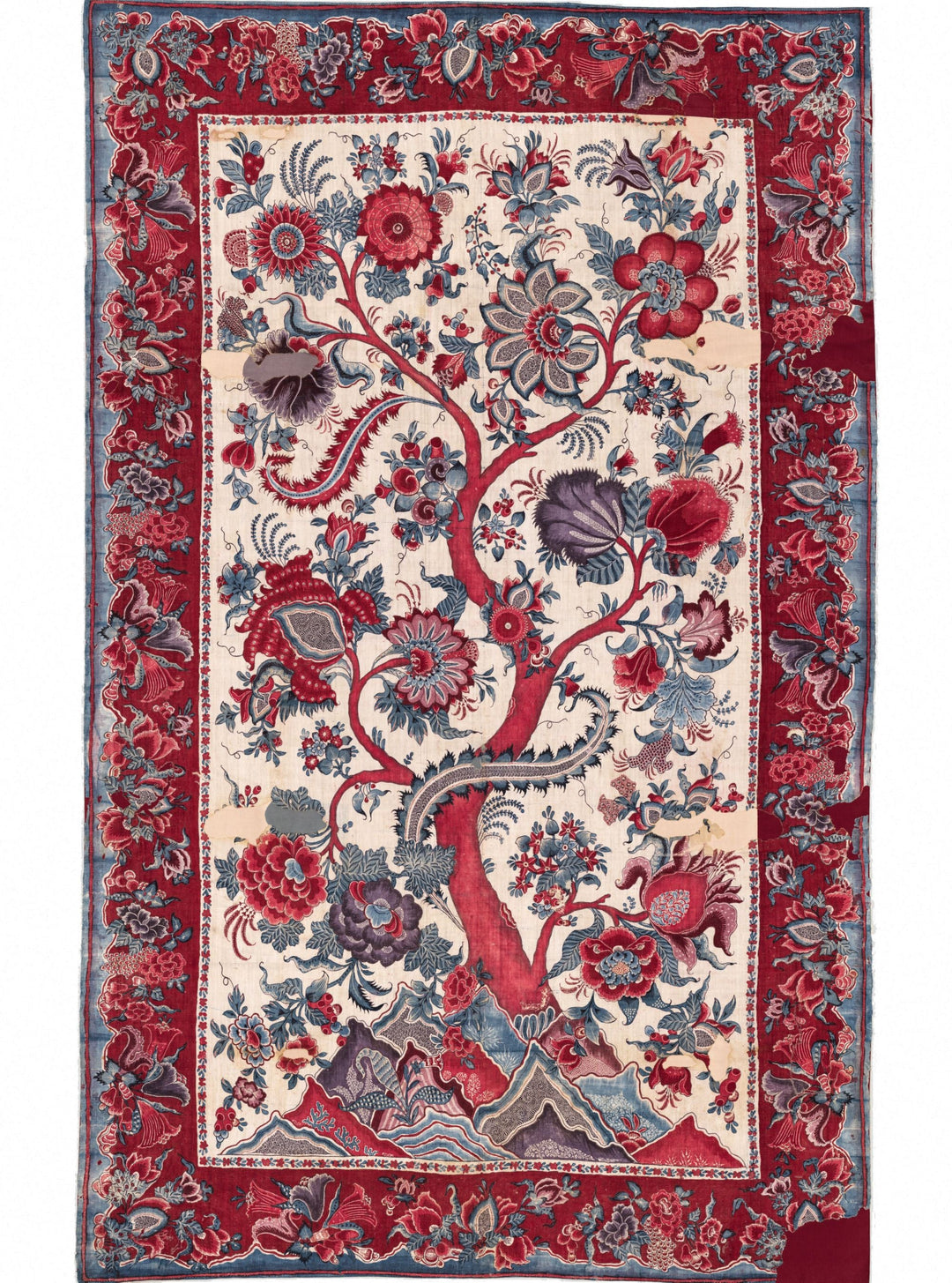 Metropolitan Palampore Mural Flower Garden SCWP885670003 by Scalamandre Designer Wallpaper