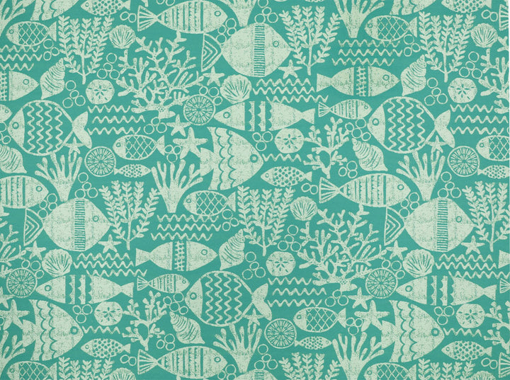 Sd-Aquarium Aquamarine 521 by Covington Fabric 72% POLYPROPYLENE 28% POLYESTER China 50000 Horizontal: 29 and Vertical: 27.125 58 - Fabric Carolina -