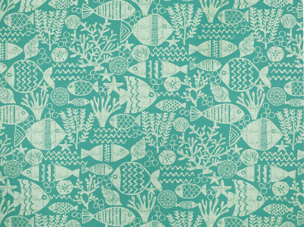 Sd-Aquarium Aquamarine 521 by Covington Fabric our website for purchase 72% Polypropylene 28% Polyester China 50000 Horizontal: 29" and Vertical: 27.13" 59" - Fabric Carolina -