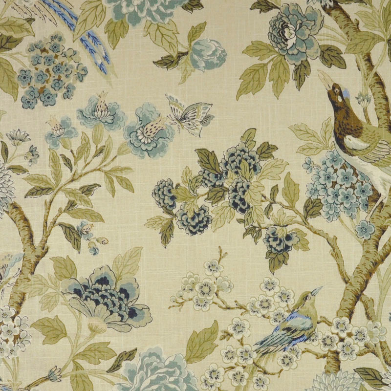 Songbird # 615 Blueheaven by Maxwell Fabric 55% LINEN 45% RAYON CHINA </p><p>Repeat: Horizontal: HALF DROP and Vertical: V-&H-27 54" - Fabric Carolina -