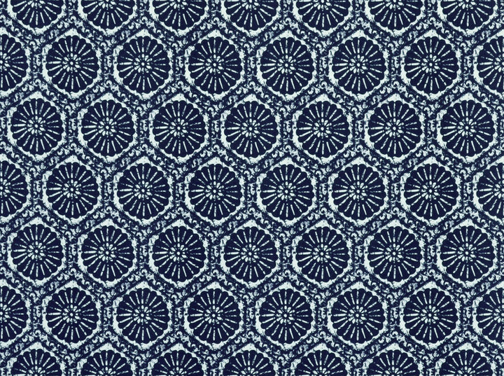 Sea Breeze Indigo 593 by Covington Fabric our website for purchase 100% Cotton Pakistan 30000 Horizontal: 3.37" and Vertical: 3.15" 54" - Fabric Carolina -
