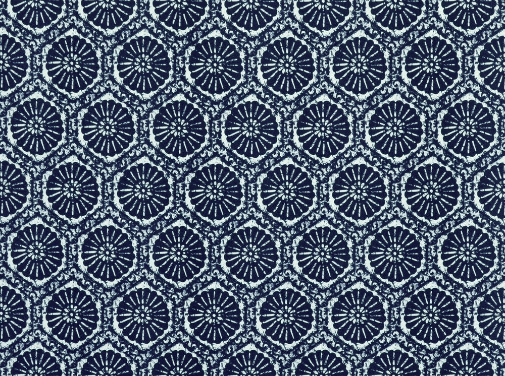 Sea Breeze Indigo 593 by Covington Fabric our website for purchase 100% Cotton Pakistan 30000 Horizontal: 3.37" and Vertical: 3.15" 54" - Fabric Carolina -