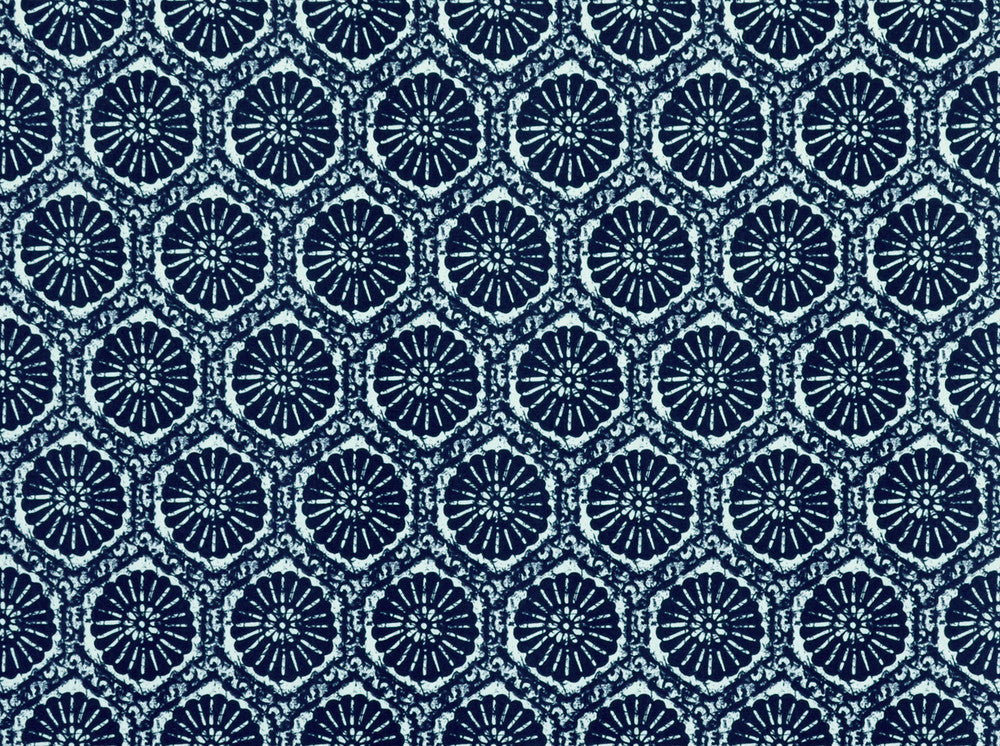 Sea Breeze Indigo 593 by Covington Fabric 100% COTTON PAK 15000 Horizontal: 3.37 and Vertical: 3.153 54 - Fabric Carolina -