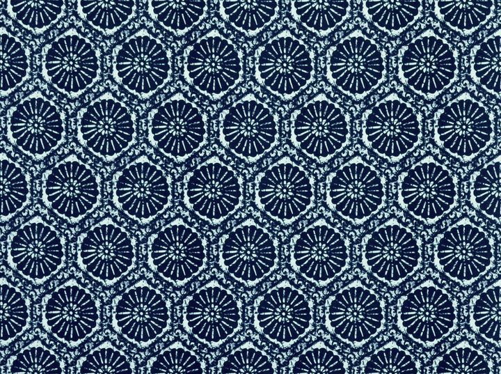 Sea Breeze Indigo 593 by Covington Fabric 100% COTTON PAK 15000 Horizontal: 3.37 and Vertical: 3.153 54 - Fabric Carolina -