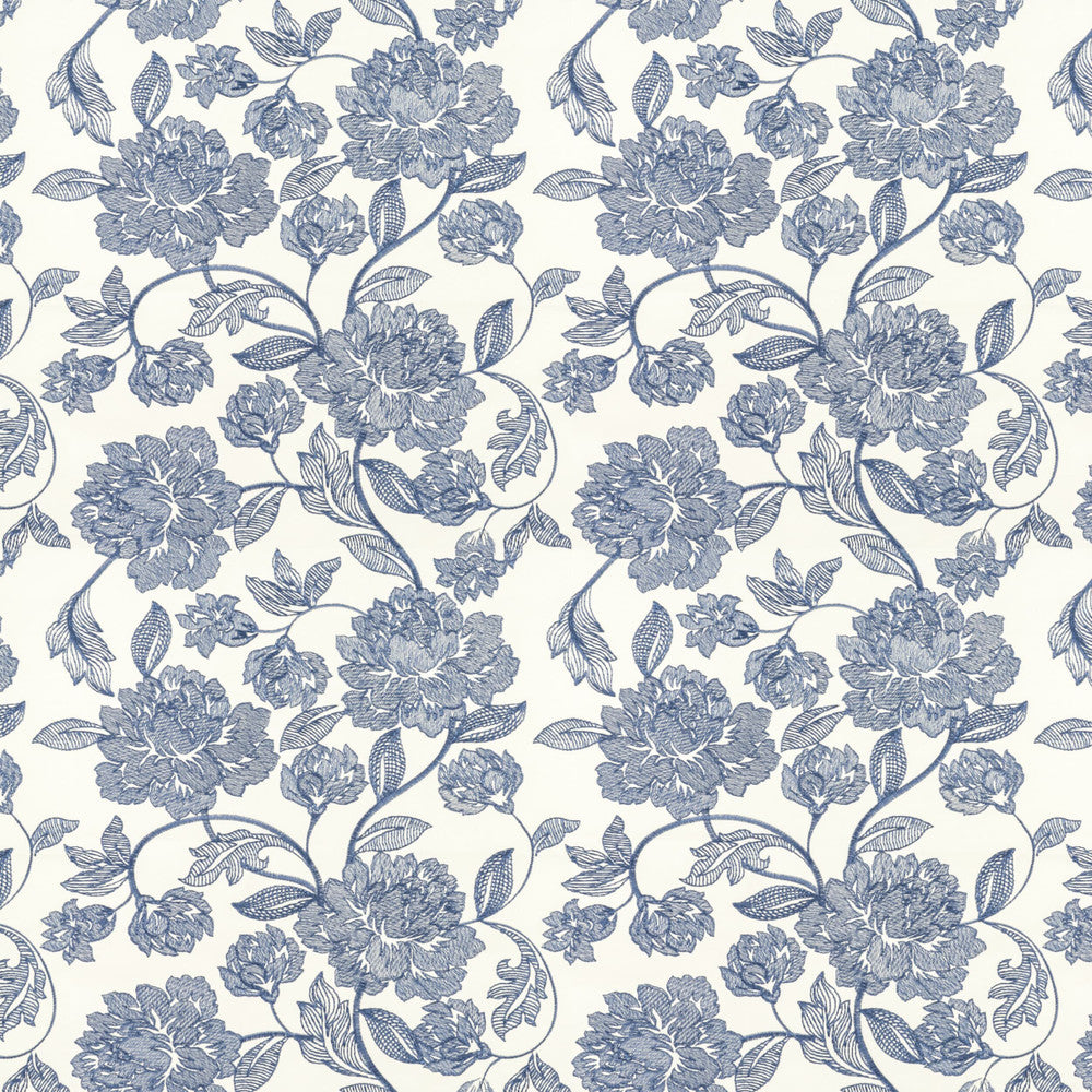 Secluded 1 Harbor by Stout Fabric COLOR MY WINDOW BREEZE/INK 100%POL INDIA Horizontal: 16.875 and Vertical: 18.5 51.5 in - Fabric Carolina -