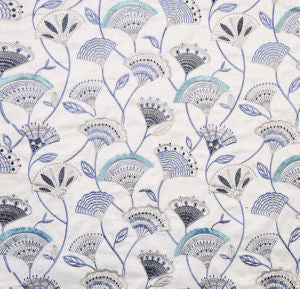Selena Navy by Norbar Designer Fabric GALLERY 69% POLYESTER 29% RAYON CHINA 11 1/4"V 12 3/4"H 53 - Swanky Fabrics -