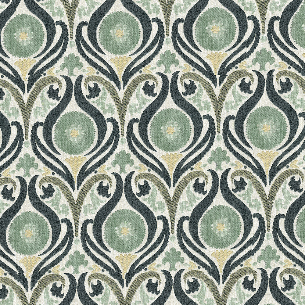 Captivate 21 Willow by ABBEYSHEA Designer Fabric 100% Polyester China </p><p>Repeat: Horizontal: 6.8" (17.2 cm) Up the Roll and Vertical: 13.5" (34.3 cm) Across the Roll 54" (137 cm) - Swanky Fabrics -