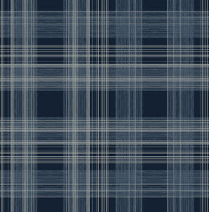 Rad Plaid Denim Blue by Seabrook Wallpaper