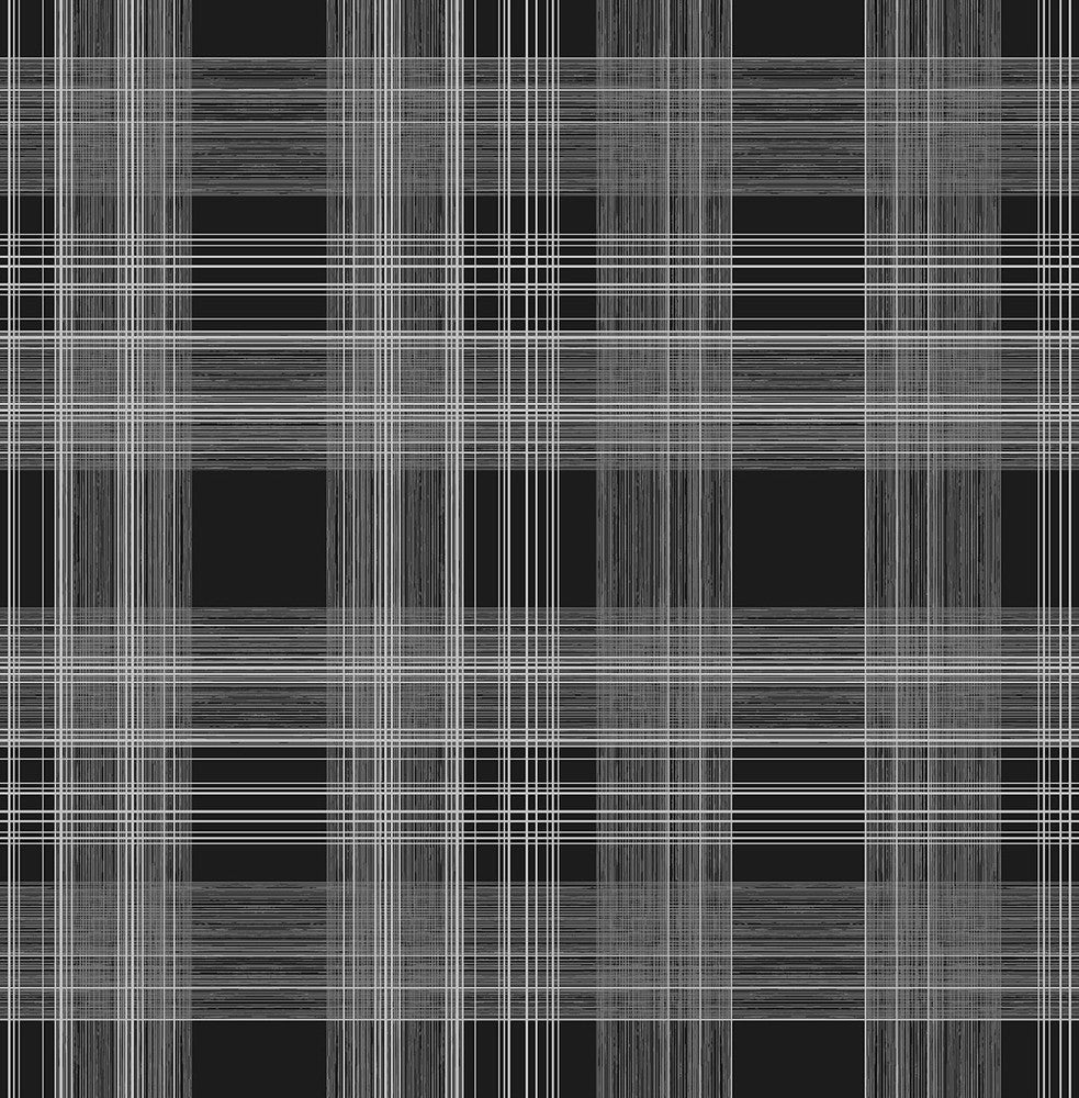 Rad Plaid Onyx by Seabrook Wallpaper Stacy Garcia Peel and Stick United States 30.75 20.87" 20.5" - Fabric Carolina -