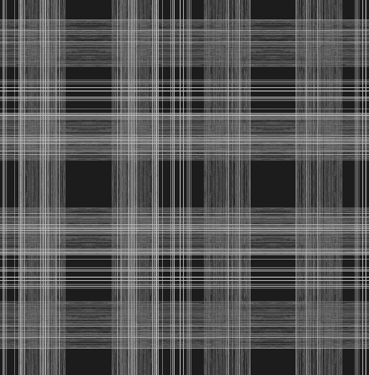 Rad Plaid Onyx by Seabrook Wallpaper Stacy Garcia Peel and Stick United States 30.75 20.87" 20.5" - Fabric Carolina -