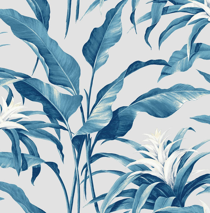 Palma Blue Lagoon & Grey by Seabrook Wallpaper Stacy Garcia Peel and Stick United States 30.75 20.87" 20.5" - Fabric Carolina -