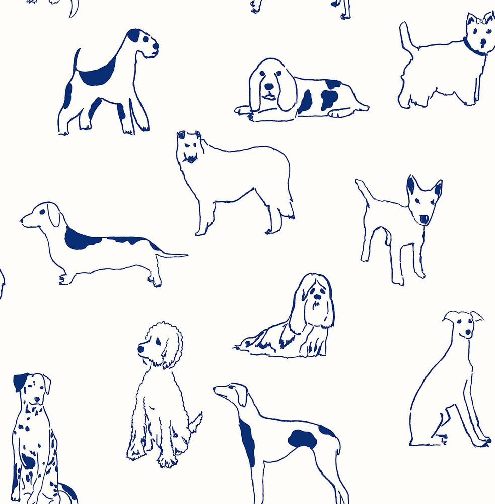 Best in Show Indigo by Seabrook Wallpaper Stacy Garcia Peel and Stick United States 30.75 20.87" 20.5" - Fabric Carolina -