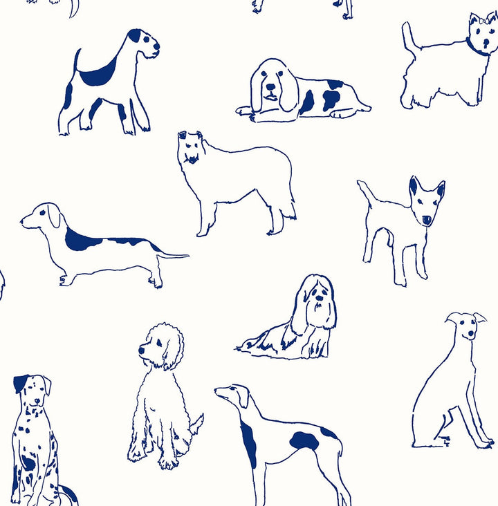 Best in Show Indigo by Seabrook Wallpaper Stacy Garcia Peel and Stick United States 30.75 20.87" 20.5" - Fabric Carolina -