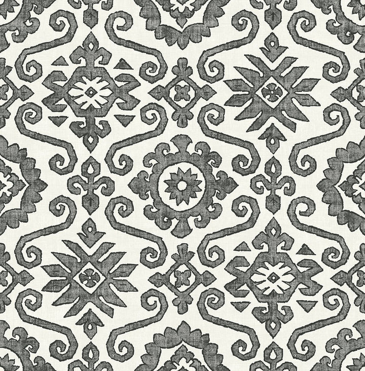 Augustine Charcoal & Linen by Seabrook Wallpaper Stacy Garcia Peel and Stick United States 30.75 20.87" 20.5" - Fabric Carolina -