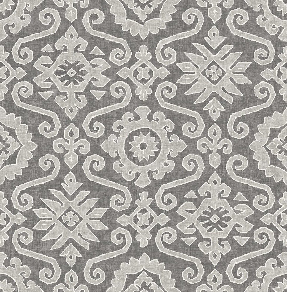 Augustine Pewter & Stone by Seabrook Wallpaper Stacy Garcia Peel and Stick United States 30.75 20.87" 20.5" - Fabric Carolina -