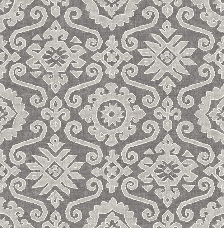 Augustine Pewter & Stone by Seabrook Wallpaper Stacy Garcia Peel and Stick United States 30.75 20.87" 20.5" - Fabric Carolina -