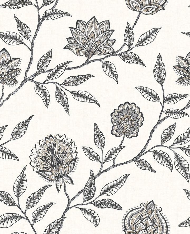 Jaclyn Charcoal & Sandstone by Seabrook Wallpaper Stacy Garcia Peel and Stick United States 30.75 25.2" 20.5" - Fabric Carolina -