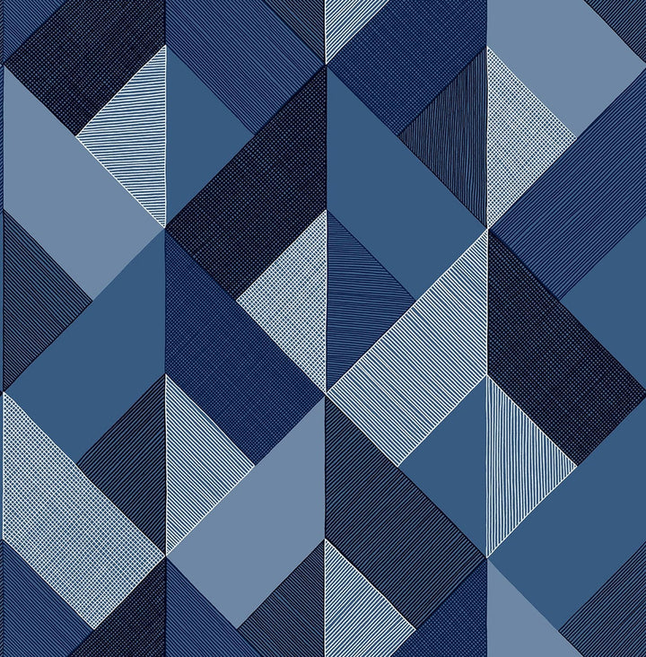 Marquetry Blue Lagoon by Seabrook Wallpaper Stacy Garcia Peel and Stick United States 30.75 20.87" 20.5" - Fabric Carolina -