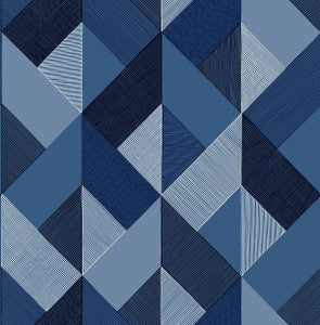 Marquetry Blue Lagoon by Seabrook Wallpaper
