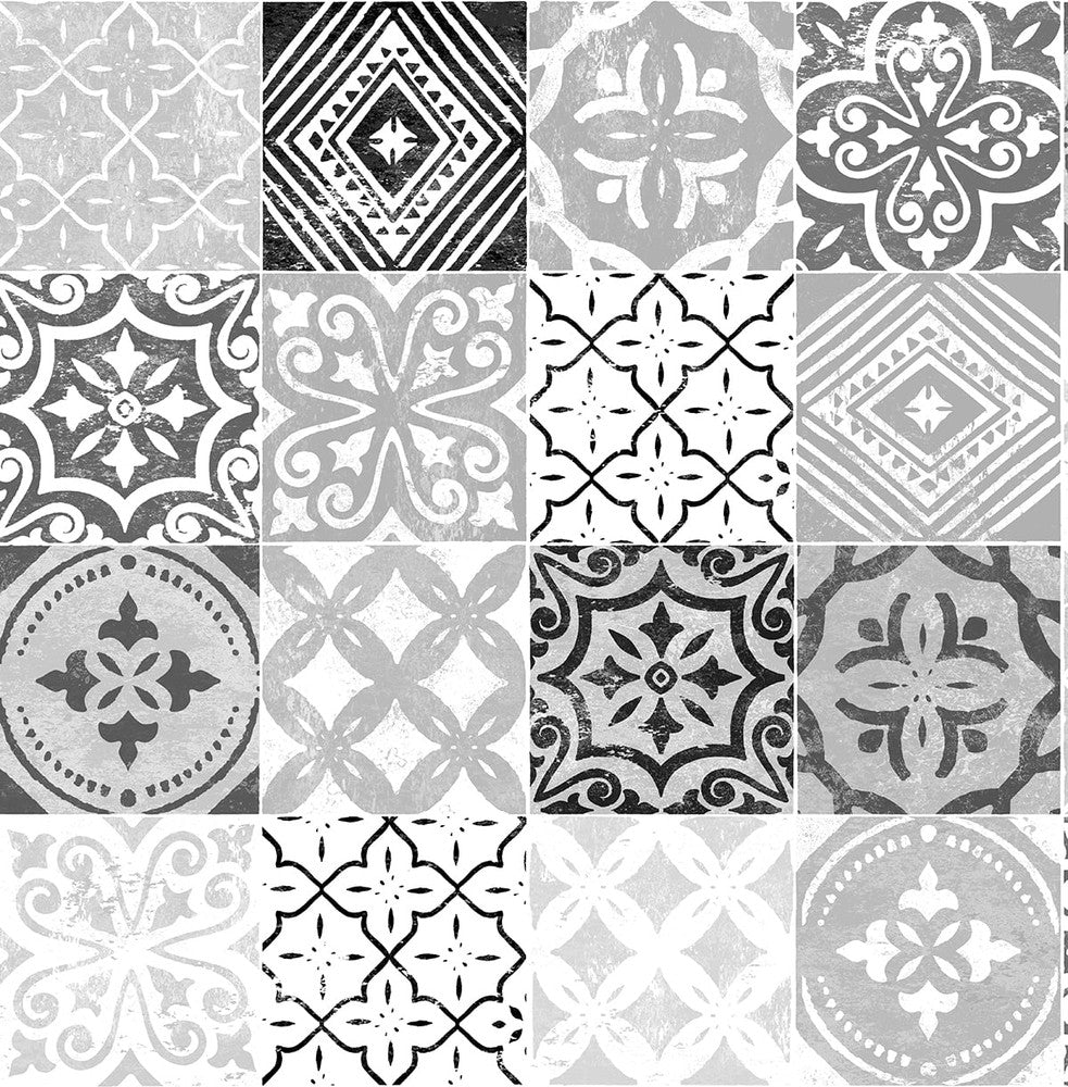 Tilework Greystone by Seabrook Wallpaper Stacy Garcia Peel and Stick United States 30.75 20.87" 20.5" - Fabric Carolina -