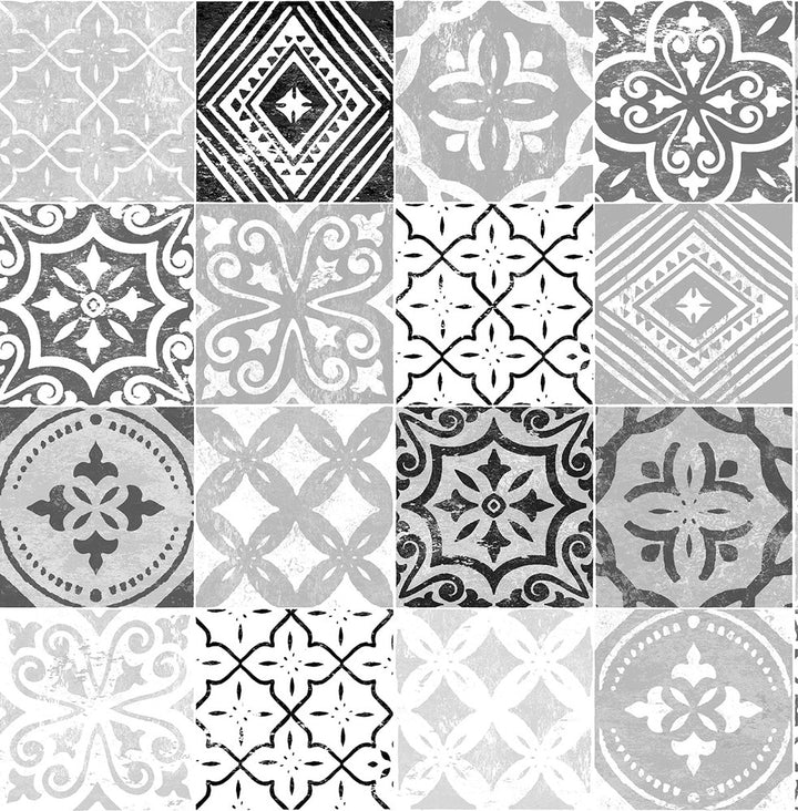 Tilework Greystone by Seabrook Wallpaper Stacy Garcia Peel and Stick United States 30.75 20.87" 20.5" - Fabric Carolina -