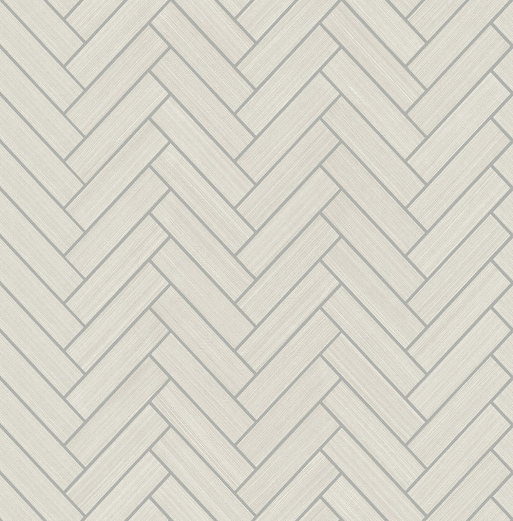 Herringbone Inlay Lunar Grey & Metallic Silver by Seabrook Wallpaper Stacy Garcia Peel and Stick United States 30.75 1.9" 20.5" - Fabric Carolina -
