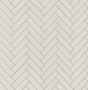 Herringbone Inlay Lunar Grey & Metallic Silver by Seabrook Wallpaper