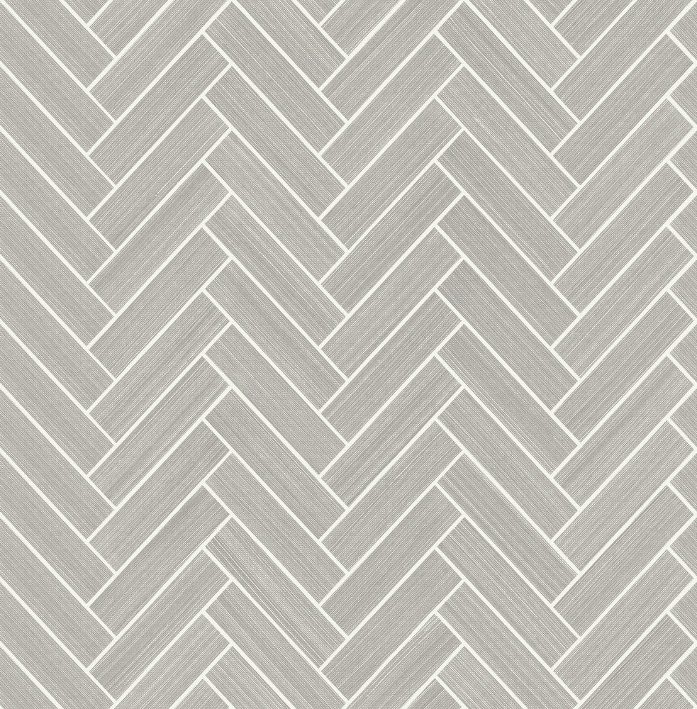 Herringbone Inlay Warm Stone & Metallic Pearl by Seabrook Wallpaper Stacy Garcia Peel and Stick United States 30.75 1.9" 20.5" - Fabric Carolina -