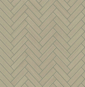 Herringbone Inlay Khaki & Metallic Silver by Seabrook Wallpaper