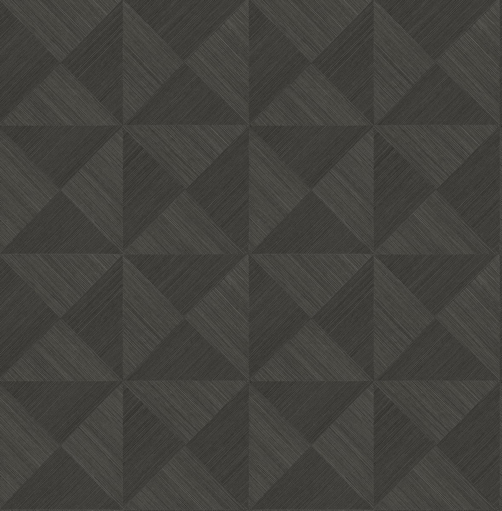 Geo Inlay Charcoal by Seabrook Wallpaper Stacy Garcia Peel and Stick United States 30.75 10.43" 20.5" - Fabric Carolina -