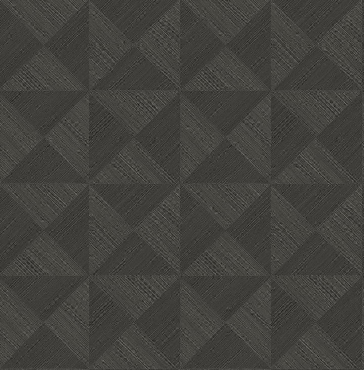 Geo Inlay Charcoal by Seabrook Wallpaper Stacy Garcia Peel and Stick United States 30.75 10.43" 20.5" - Fabric Carolina -