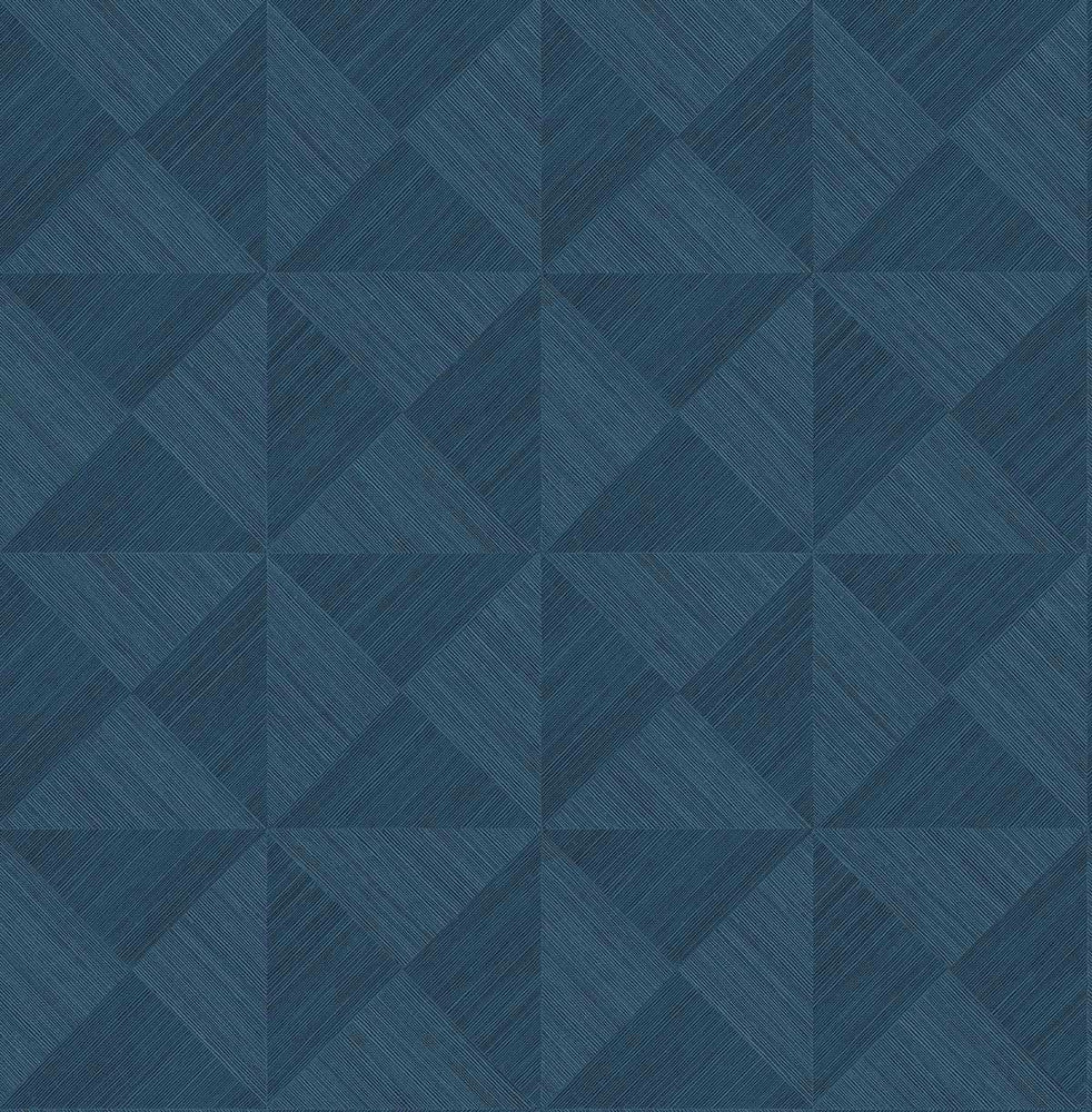 Geo Inlay Denim Blue by Seabrook Wallpaper Stacy Garcia Peel and Stick United States 30.75 10.43" 20.5" - Fabric Carolina -