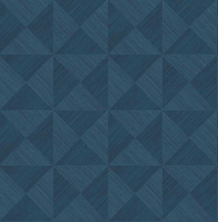 Geo Inlay Denim Blue by Seabrook Wallpaper Stacy Garcia Peel and Stick United States 30.75 10.43" 20.5" - Fabric Carolina -