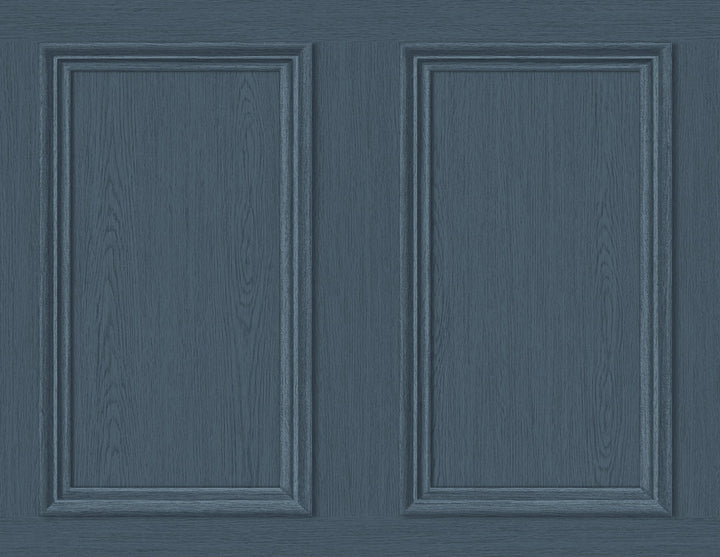 Faux Wood Panel Denim Blue by Seabrook Wallpaper Stacy Garcia Peel and Stick United States 40.5 20.87" 27" - Fabric Carolina -