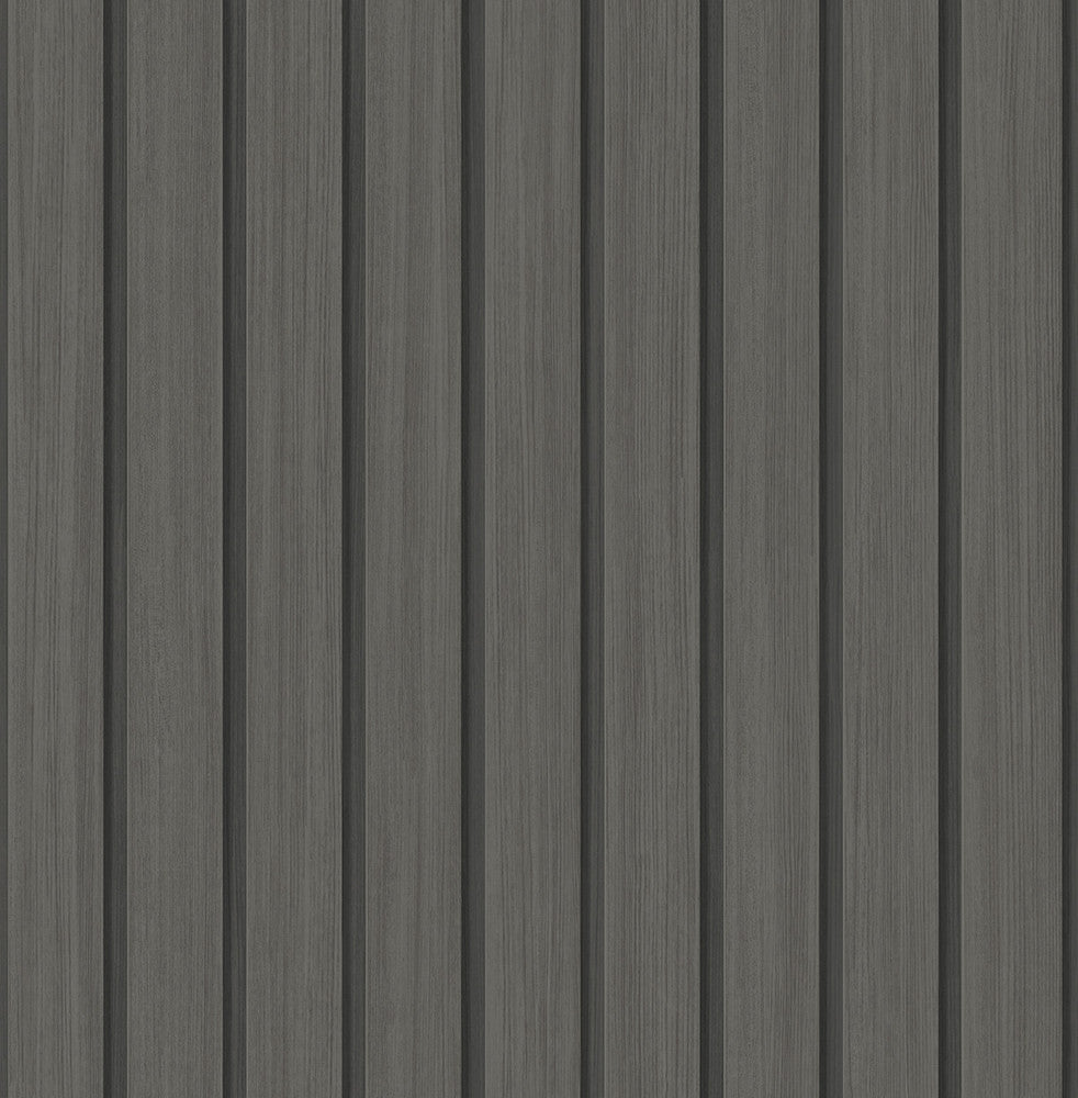 Faux Wooden Slats Charcoal by Seabrook Wallpaper Stacy Garcia Peel and Stick United States 30.75 0" 20.5" - Fabric Carolina -