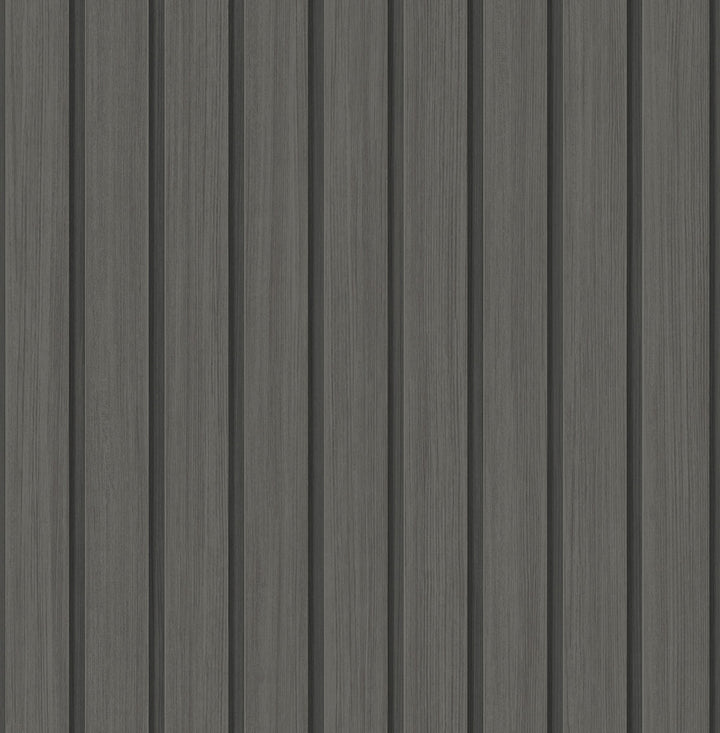 Faux Wooden Slats Charcoal by Seabrook Wallpaper Stacy Garcia Peel and Stick United States 30.75 0" 20.5" - Fabric Carolina -