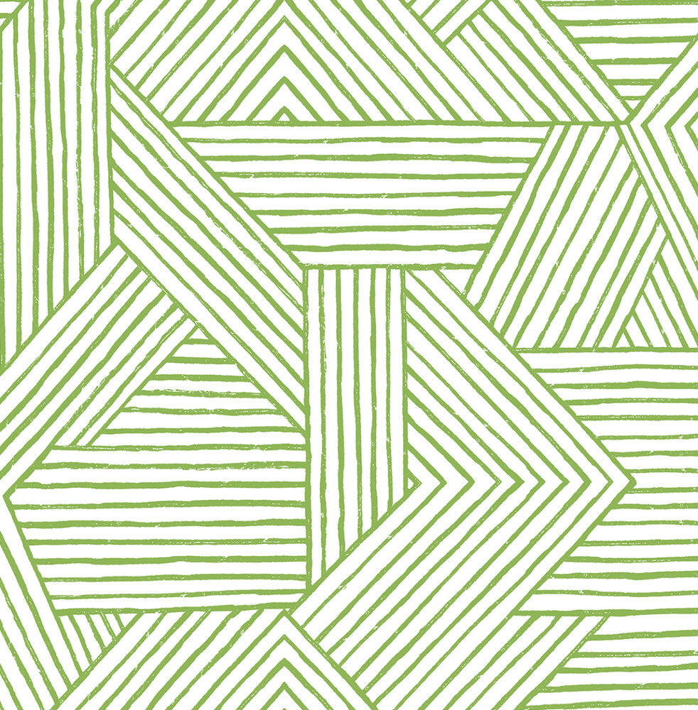 Etched Geometric Spring Green by Seabrook Wallpaper Stacy Garcia Peel and Stick United States 30.75 20.87" 20.5" - Fabric Carolina -