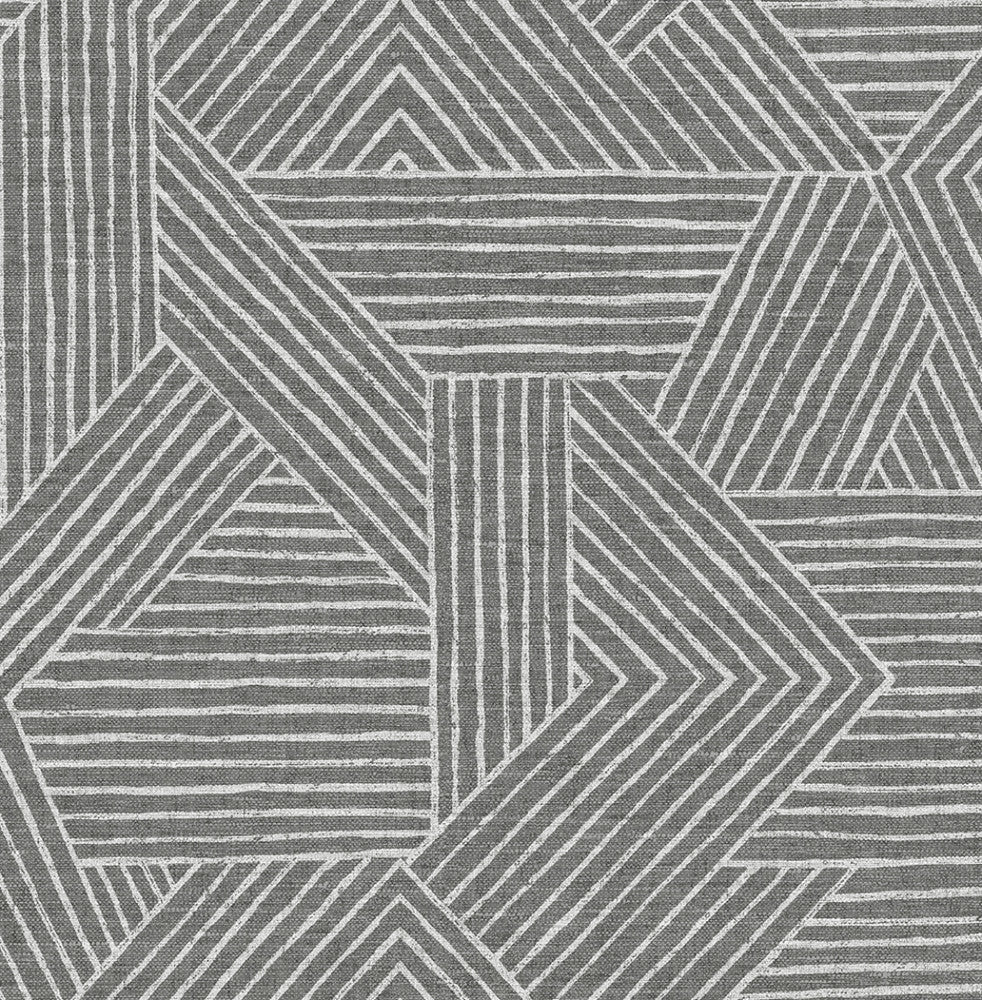 Etched Geometric Pewter by Seabrook Wallpaper Stacy Garcia Peel and Stick United States 30.75 20.87" 20.5" - Fabric Carolina -