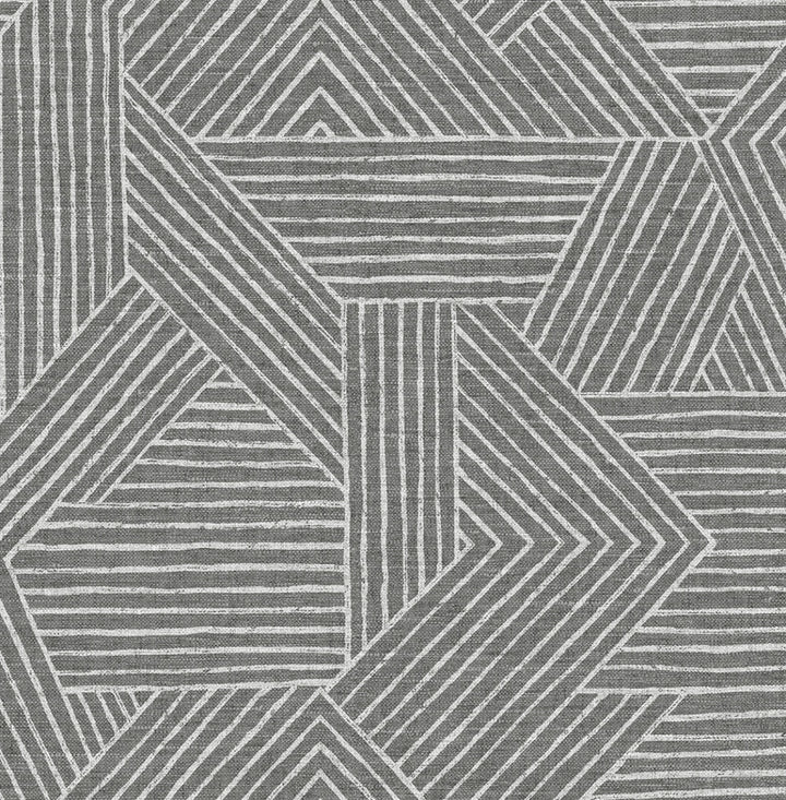 Etched Geometric Pewter by Seabrook Wallpaper Stacy Garcia Peel and Stick United States 30.75 20.87" 20.5" - Fabric Carolina -