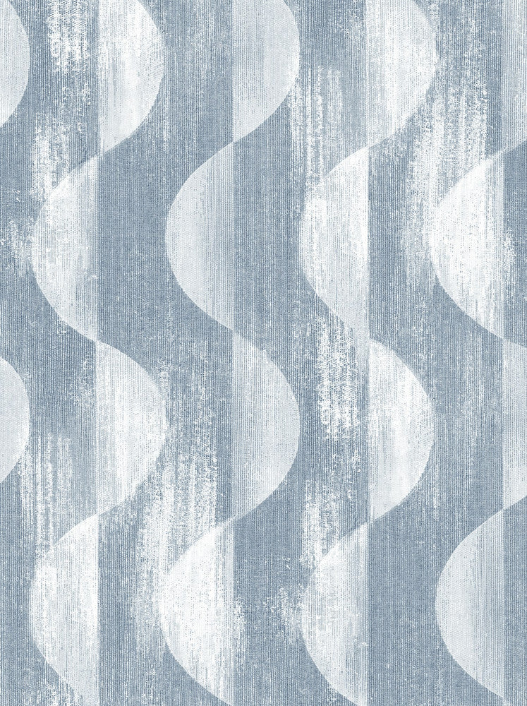 Half Circles Blue by Seabrook Wallpaper Stacy Garcia Peel and Stick United States 30.75 27.8" 20.5" - Fabric Carolina -